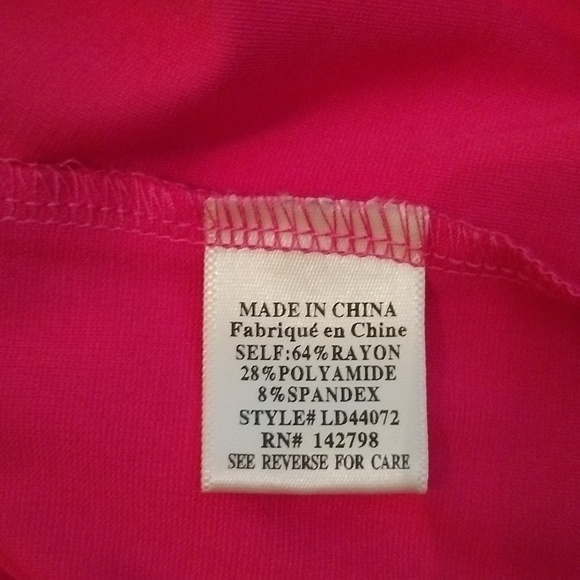 Hot Pink S.Sleeve Sides out that Tie Dress NWT Size M - Picture 11 of 12